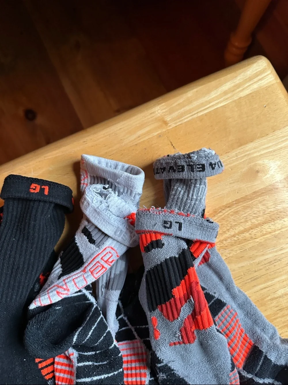 Under Armour Men's Athletic Crew Socks - White, Black, Gray with Orange Accents - Picture 3 of 3